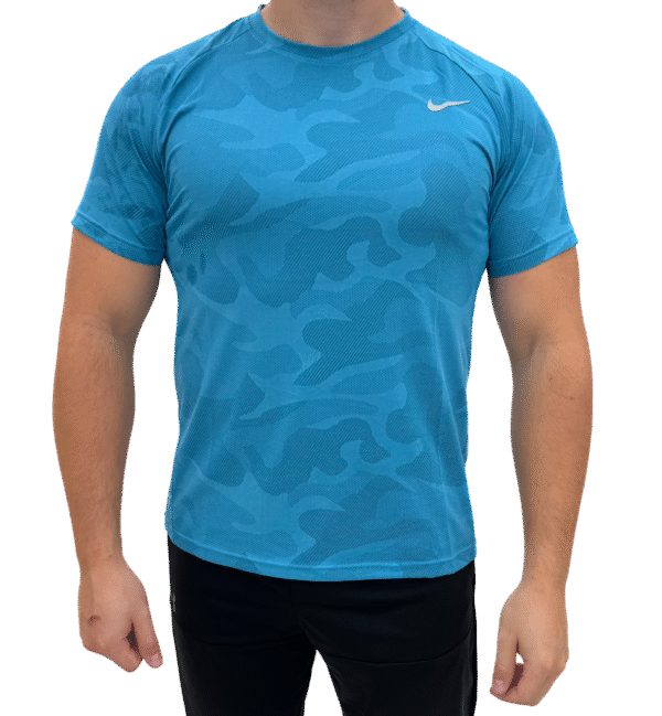 nike t shirt blue camo fit